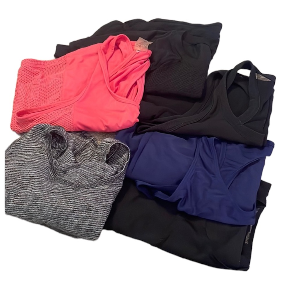 Avia 6 ATHLETIC TOPS Shirts Reebok Bundle M/L T Back Tee Sleeveless Work Out Gym